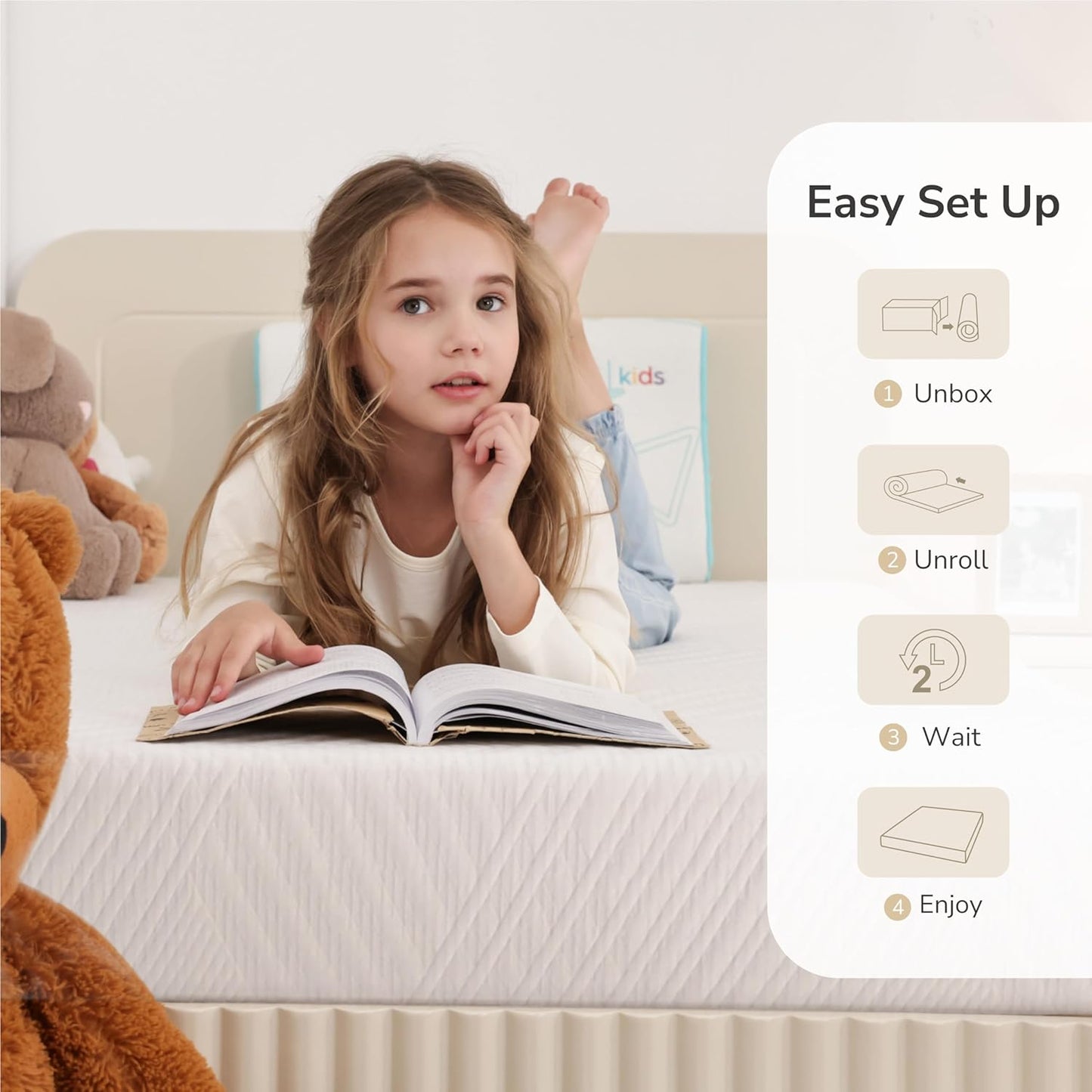 Twin Mattress in a Box, 6 Inch Mattresses for Kids Bed Single Size Daybed Individual Bunk, Memory Foam Medium Firm