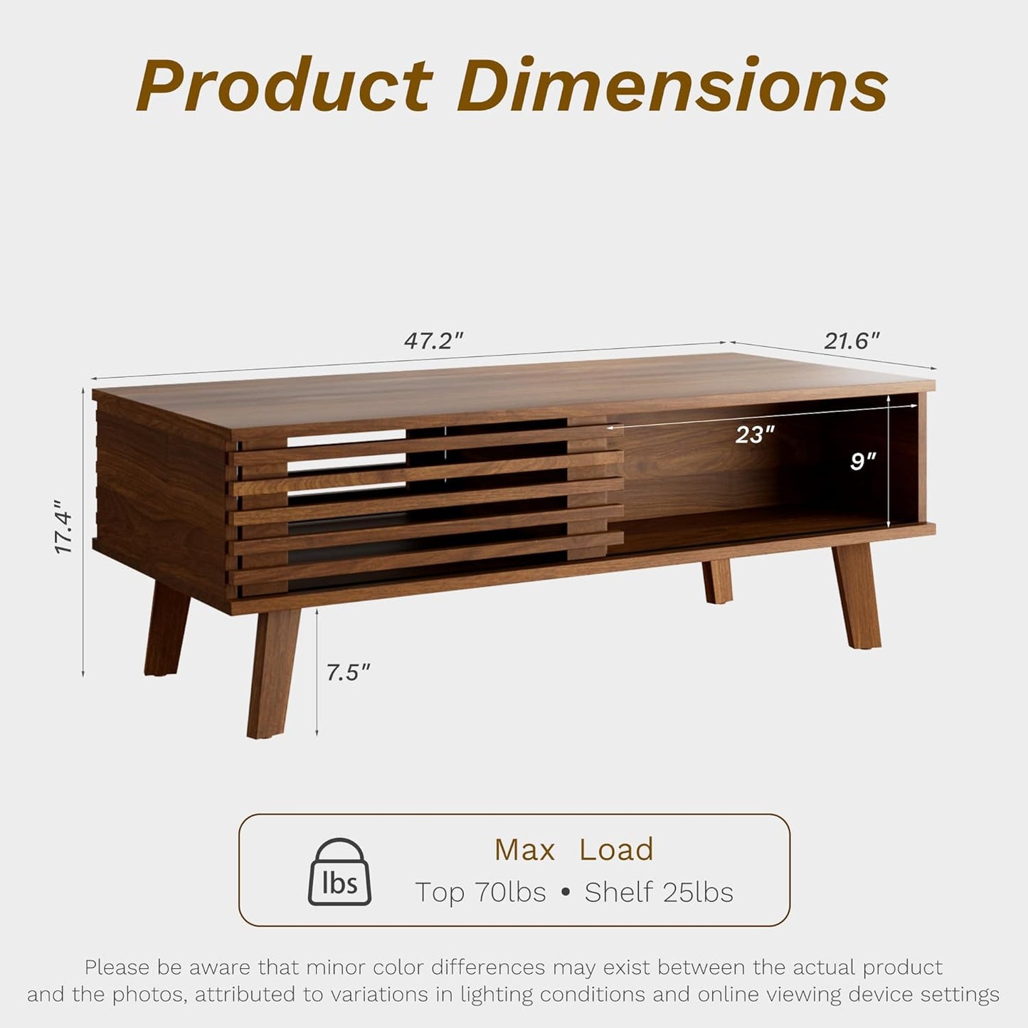 Walnut mid century coffee table and TV stand set with storage, view 8