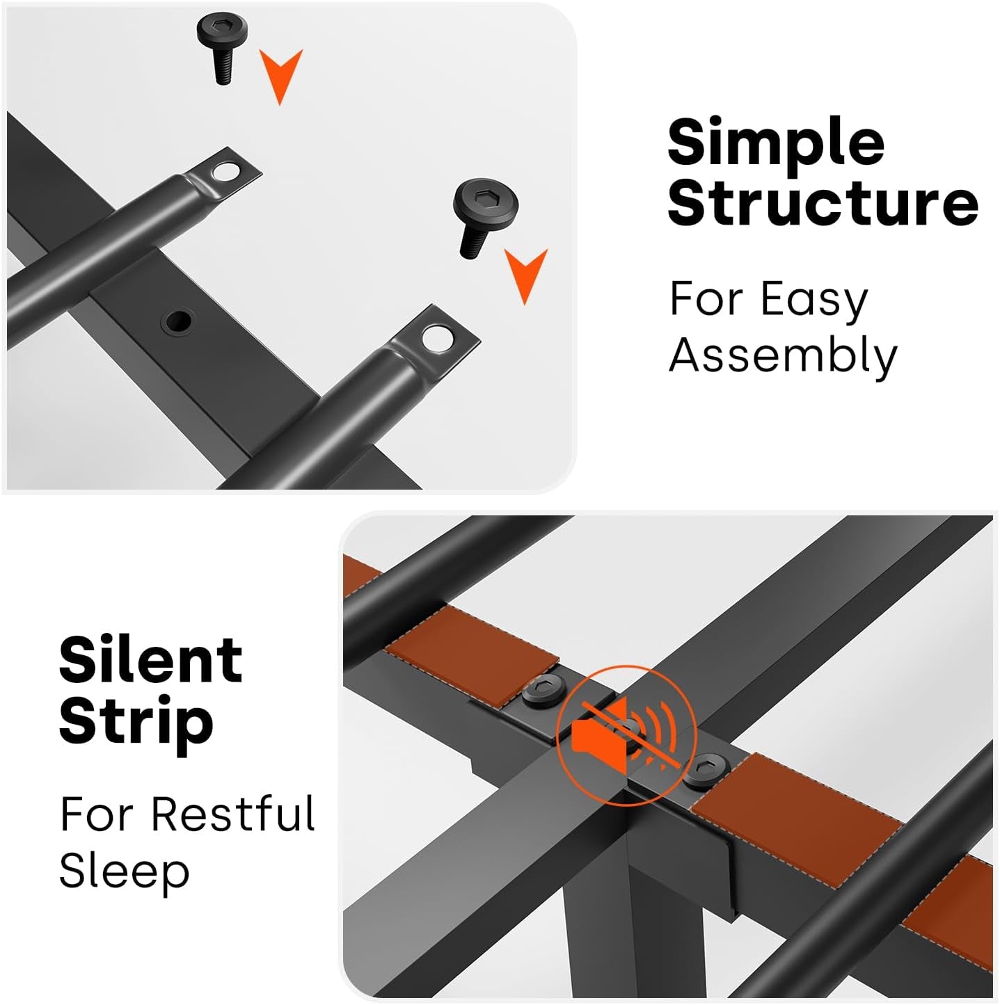 Farmhouse Queen Bed Frame with Bookcase Storage Headboard, Charging Station, LED Light and 2 Storage Drawers, Noise Free, No Box Spring Needed, Brown