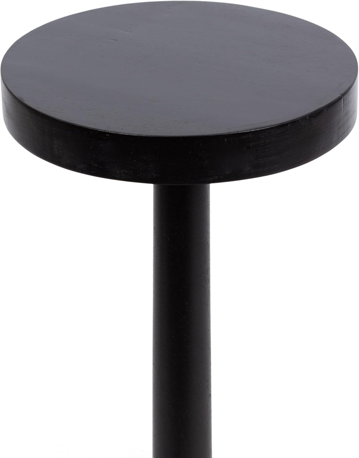 Wegner Traditional Wooden round Drink Table, 8 X 23, Black, Elegant and Durable Pedestal Table for Use as Small Drink Table, Plant Stand, or Decorative Item Display