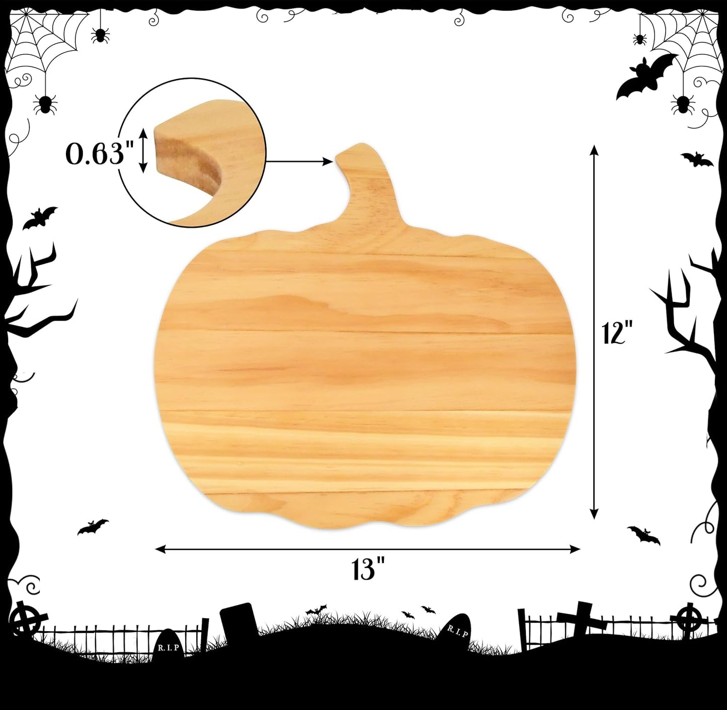 Halloween Pumpkin Shaped Wood Decorations Board Gothic Charcuterie Wooden Boards Serving Platter Tray for Thanksgiving Holiday Home Kitchen Party Decor