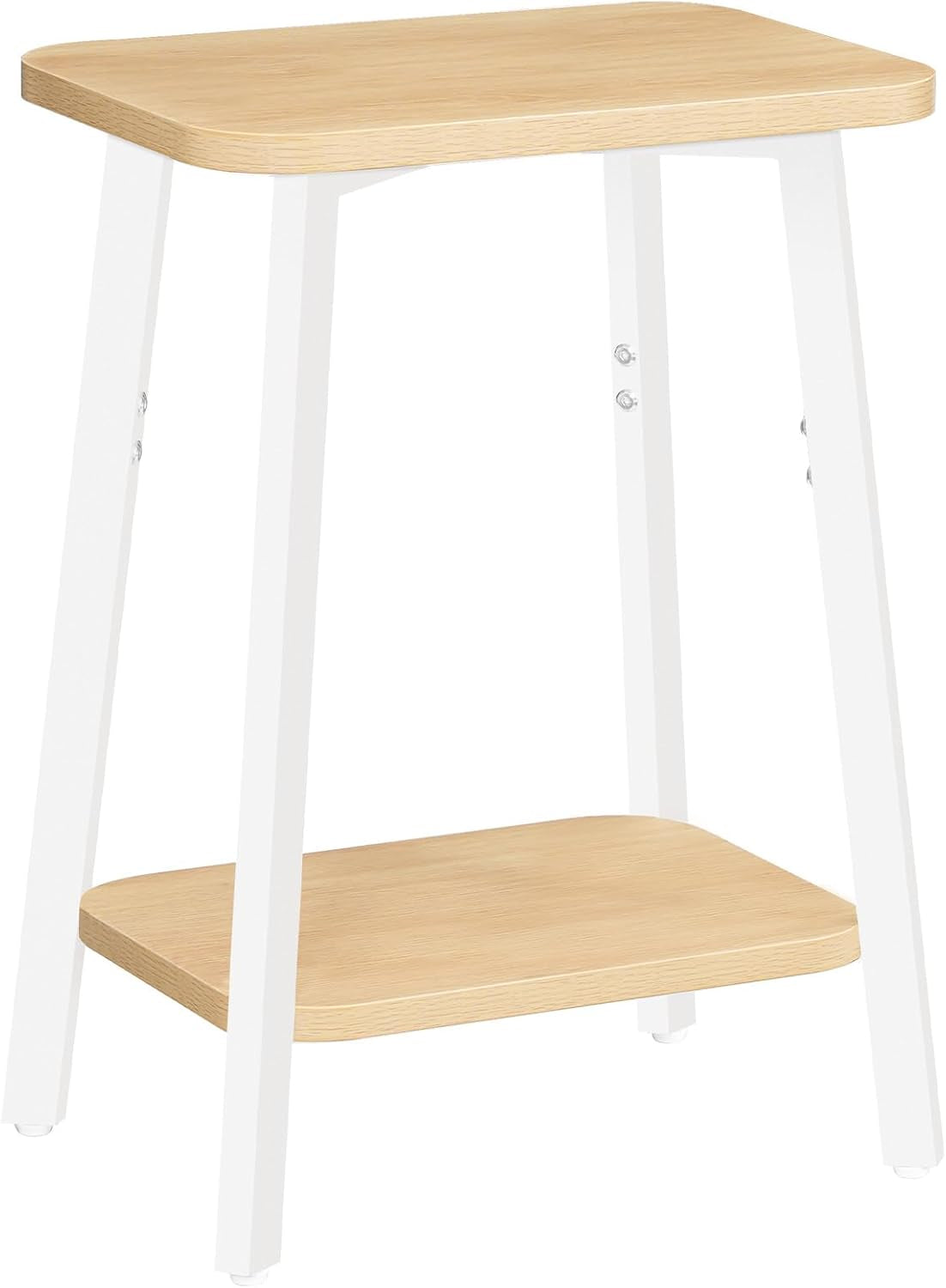 Side Table, Small Rectangular End Table with Storage Shelf, 2-Tier Bedside Table Sofa Couch Table, Nightstand for Small Spaces, Living Room, Bedroom, Natural ETBN4701