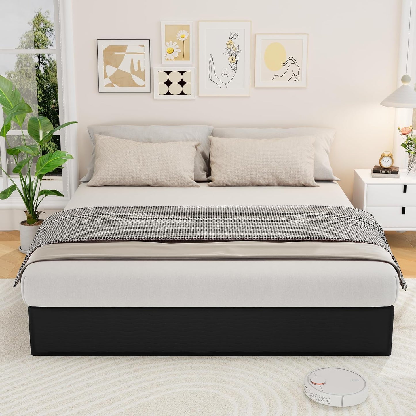 Queen Box Spring, 10 Inch High Profile Box Spring for Queen Bed, 3000 Lbs Heavy Duty Metal Frame Mattress Foundation with Fabric Cover, Easy Assembly-Noise Free