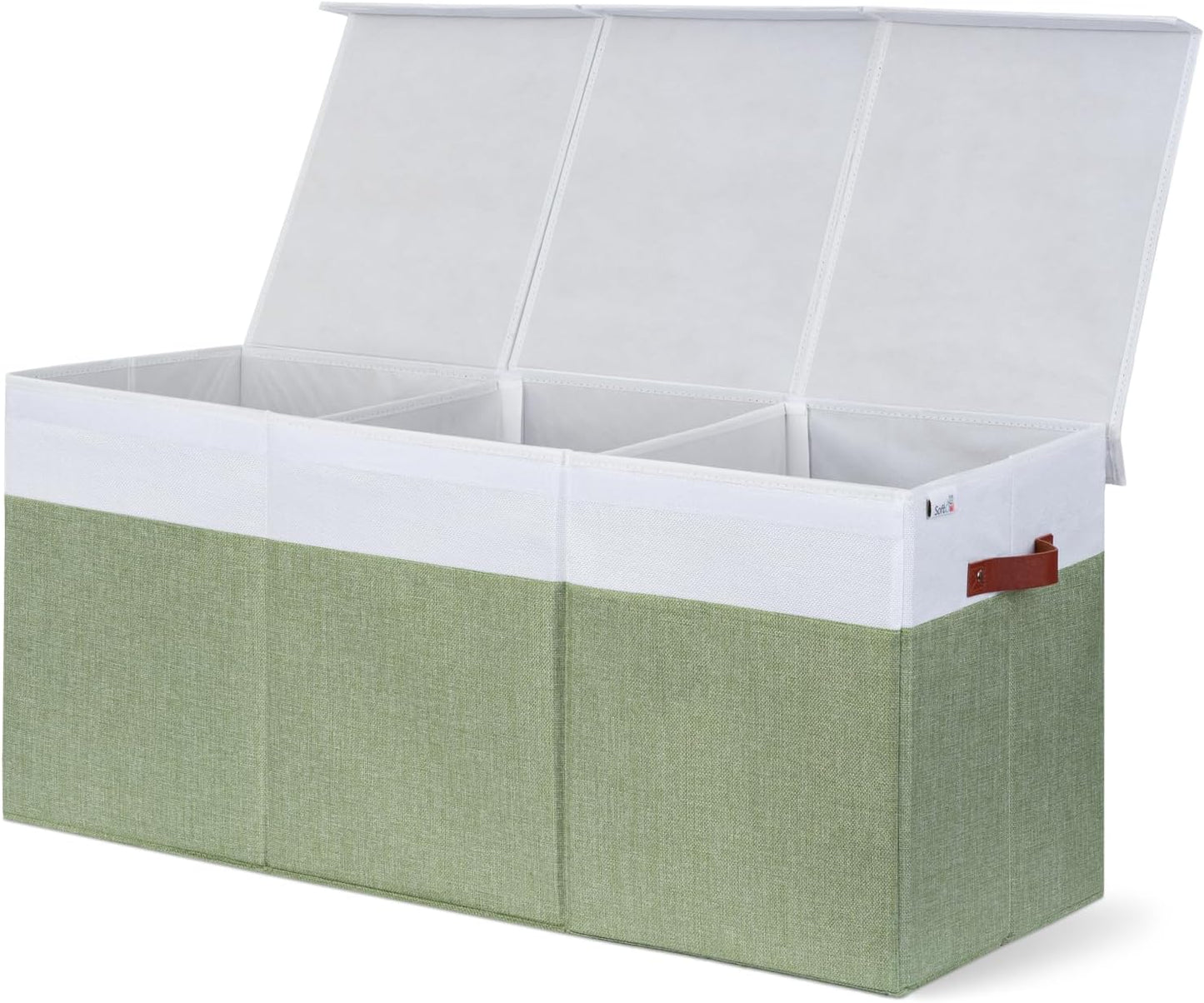 Extra Large Toy Storage Organizer with Lid - Sturdy, Collapsible Toy Chest Storage Box Design - Toys Bin with Dividers for Kids, Nursery, Bedroom, Playroom 37"X16"X14"