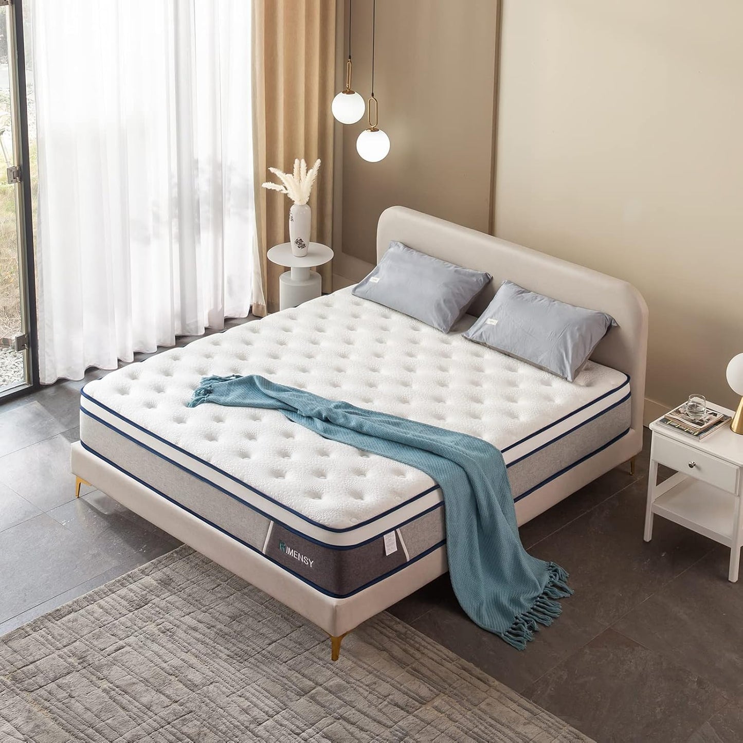 Full Size Mattress 12 Inch Hybrid Mattress - Memory Foam & Individually Pocket Coils Springs | Pressure Relief | Motion Isolation, Edge Support | Certipur-Us Certified | Medium Firm