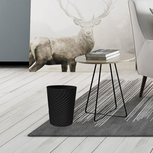 1.8 Gallon Small Trash Can Wastebasket Recycling Bin Slim Profile for Compact Spaces Bathroom, Office, Bedroom, Kitchen (1.8 Gallon, Black)