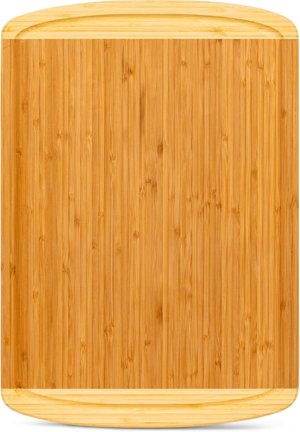 Organic Extra Large Bamboo Cutting Board –18 Inch Reversible Wooden Chopping Board with Juice Groove – Used to Chop, Slice & Serve – Intended for Home Cooks, Families & Entertainers for Meal Time Prep