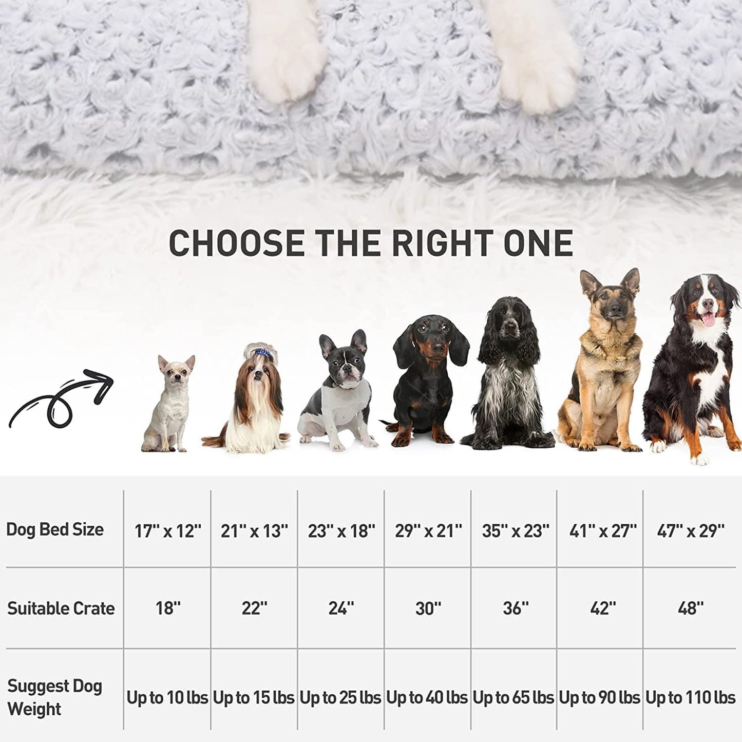 Washable Dog Bed Deluxe Plush Dog Crate Beds Comfy Kennel Pad Anti-Slip Pet Sleeping Mat for Large, Jumbo, Medium, Small Dogs Breeds, 41" X 27", Gray