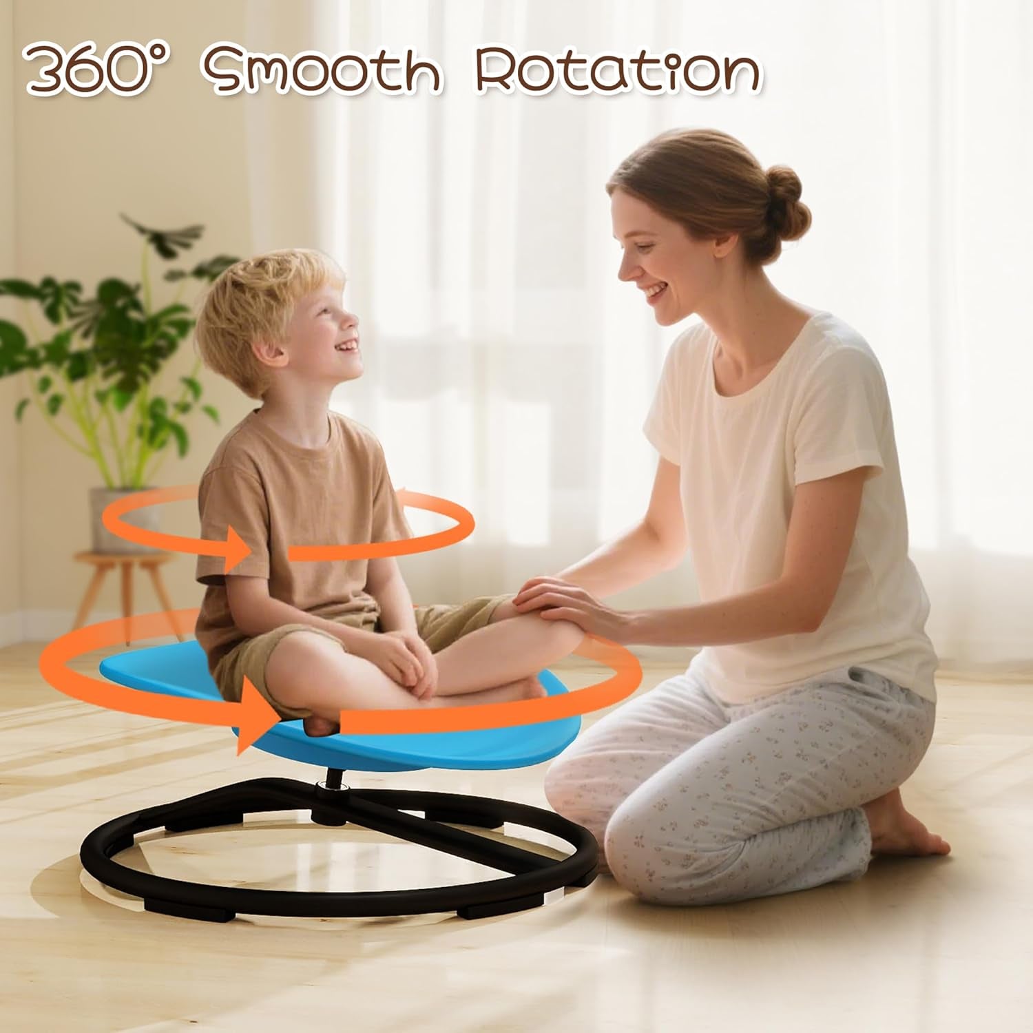 ADHD Sensory Spinning Chair for Autistic Kids, Sensory Chair for Autistic Children, 360 Rotation, Heavy Duty 220 LBS Capacity, Blue