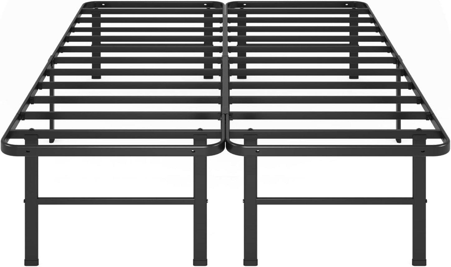 Rumi 14In Queen Metal Bed Frame, Quick Assembly Smartbase® Mattress Foundation, Heavy Duty Sturdy Steel with No Box Spring Needed, Eco-Friendly Packaging, Black