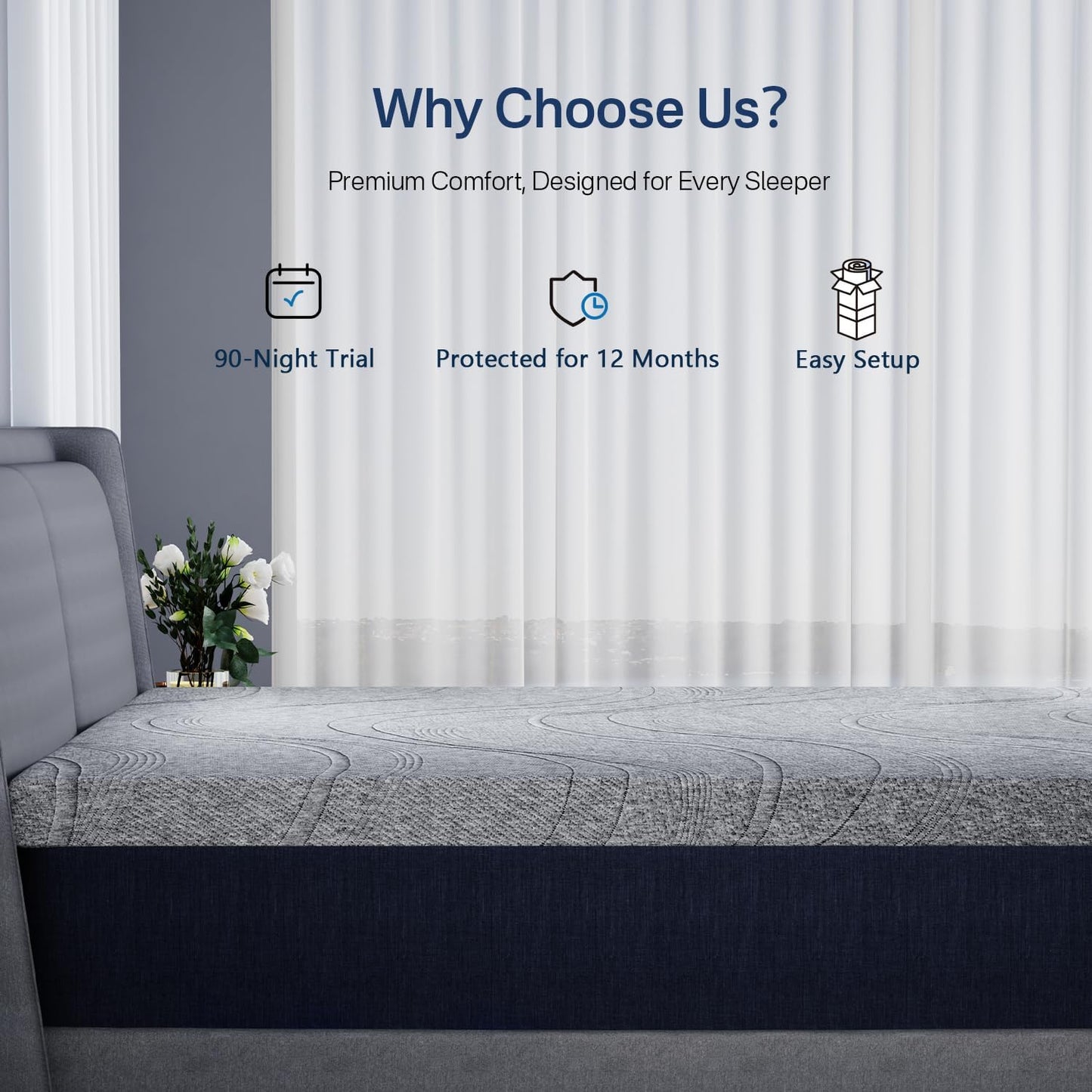 King Memory Foam Mattress Topper Firm, 4 Inch Extra Firm Mattress Topper for Back Pain Relief, Copper Infused Cooling Bed Topper with Washable Cover & Non-Slip Base, Certipur-Us Certified