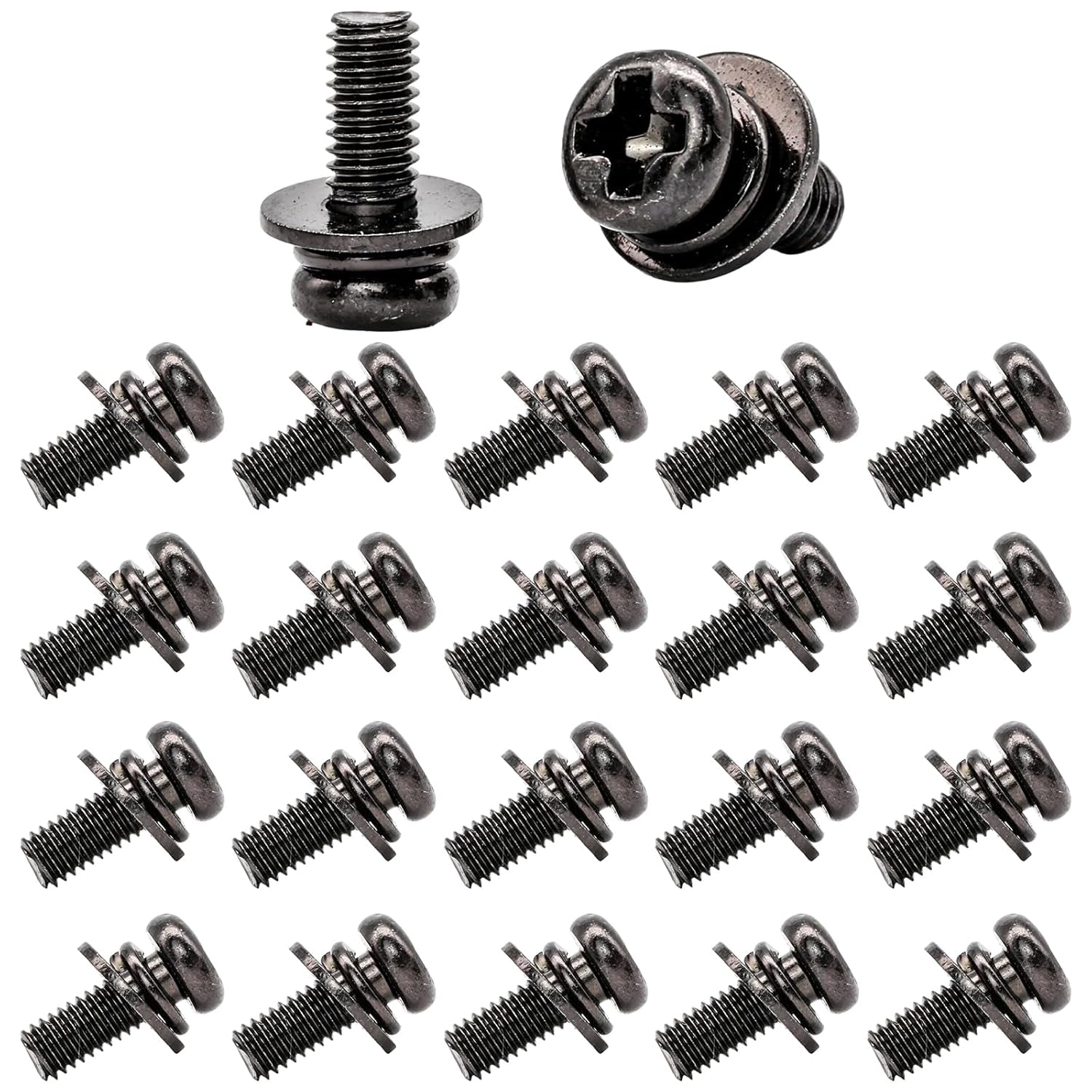 20 PCS Vesa Screws, VESA Compatible M4X10Mm Tv/Monitor Wall Mount Screws for 75X75Mm and 100X100Mm Brackets. Phillips Head M4 X 10Mm Black with Washers