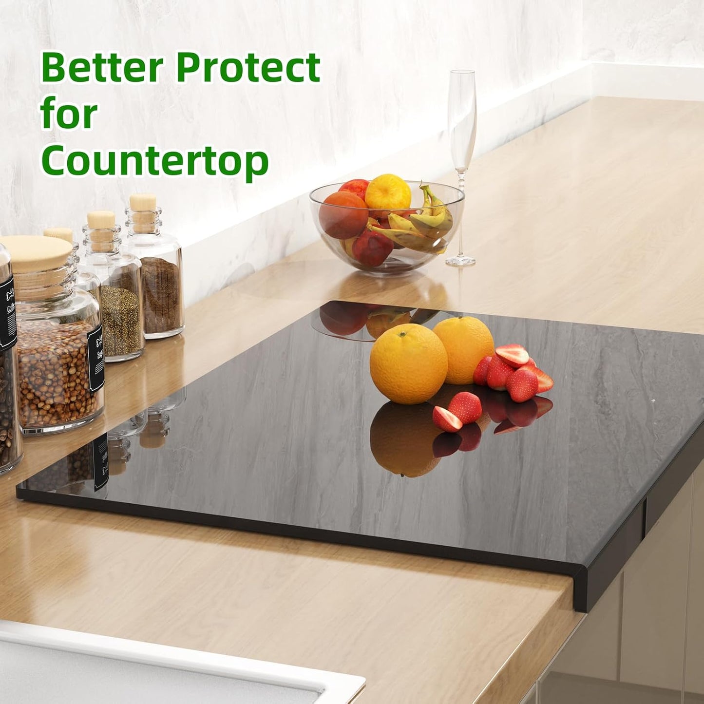 Acrylic Cutting Board with Counter Lip | 60% Thicker & Durable | Bpa-Free & Food-Safe Kitchen Tool | Perfect for Protecting Countertops | Versatile & Easy to Clean | Ideal for Home & Professional Use