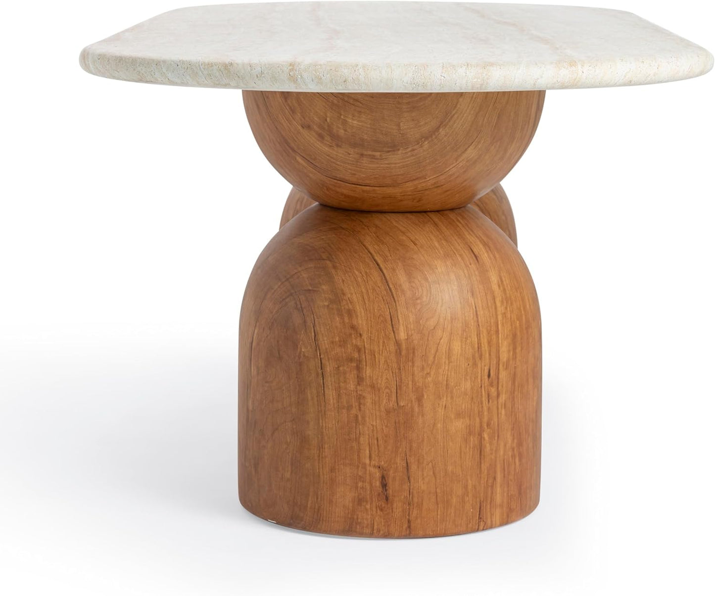 Long Dining Table in Brown,Travertine Ash Wood