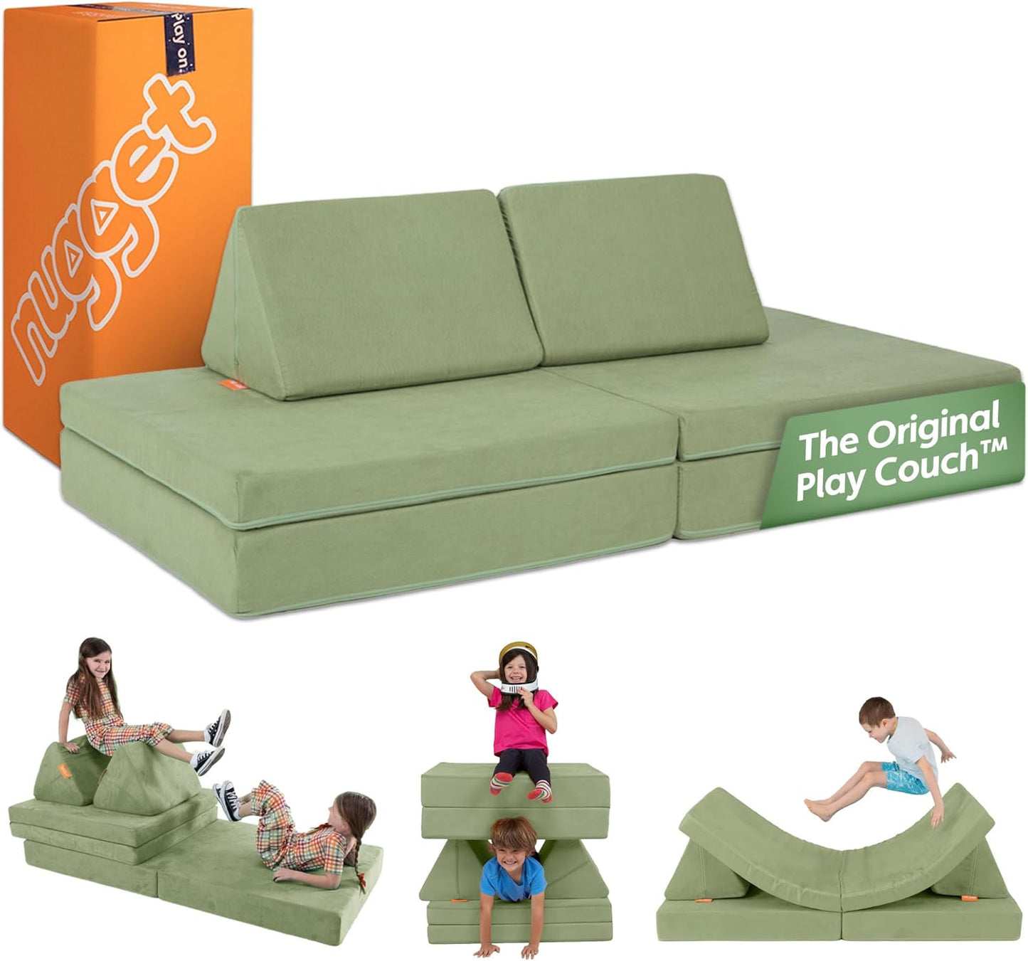 - the Original Play Couch for Kids - Modular Foam Children'S Sofa for Playroom, Imagination, & Creative Open Ended Play - Washable & Convertible Playroom Furniture, Lemonade