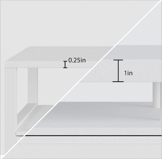 White Night Stand with Drawers, LED Bedside Table with Open Shelf, Nightstand with PU Leather Finish Drawers, Small End Table for Bedroom, Living Room, 23.8''H