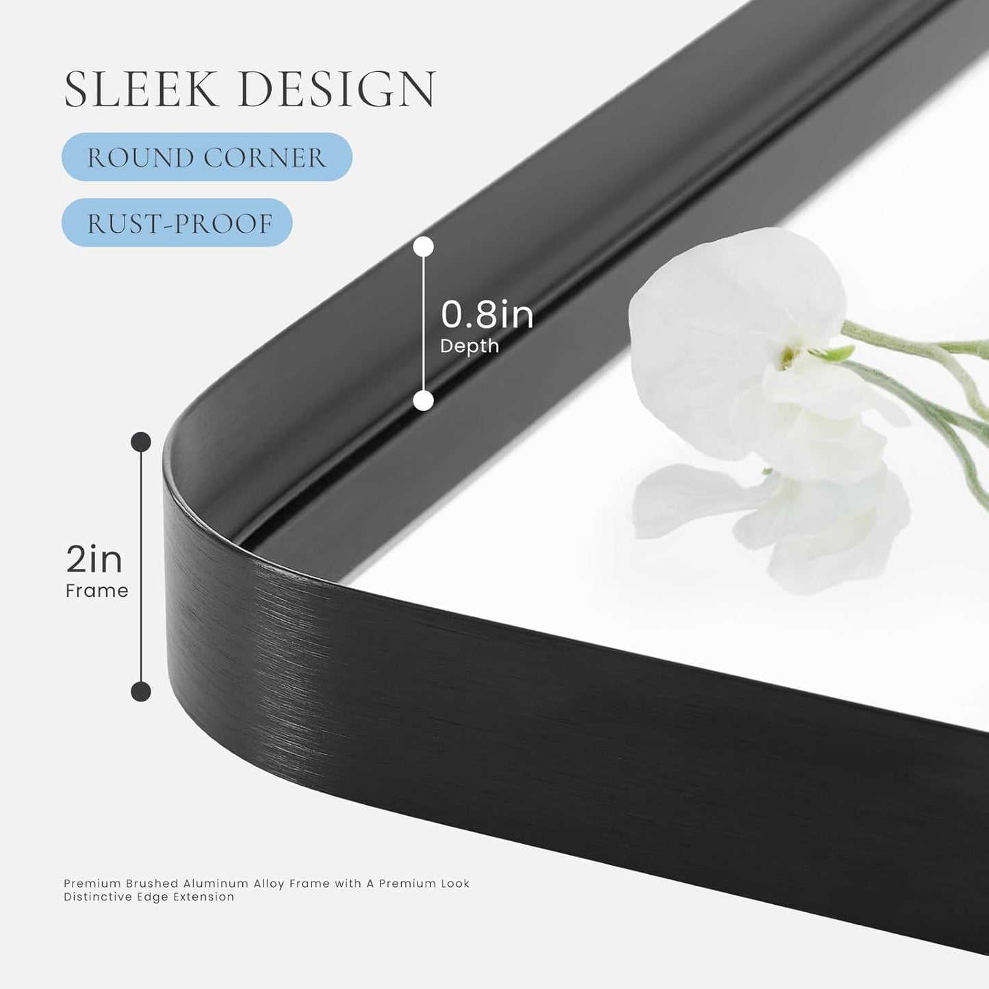 Black Bathroom Vanity Mirror for Wall, 22X30 Inch Metal Framed Wall Mirror Farmhouse Rectangle, Anti-Rust, Tempered Glass, Hangs Horizontally or Verticall