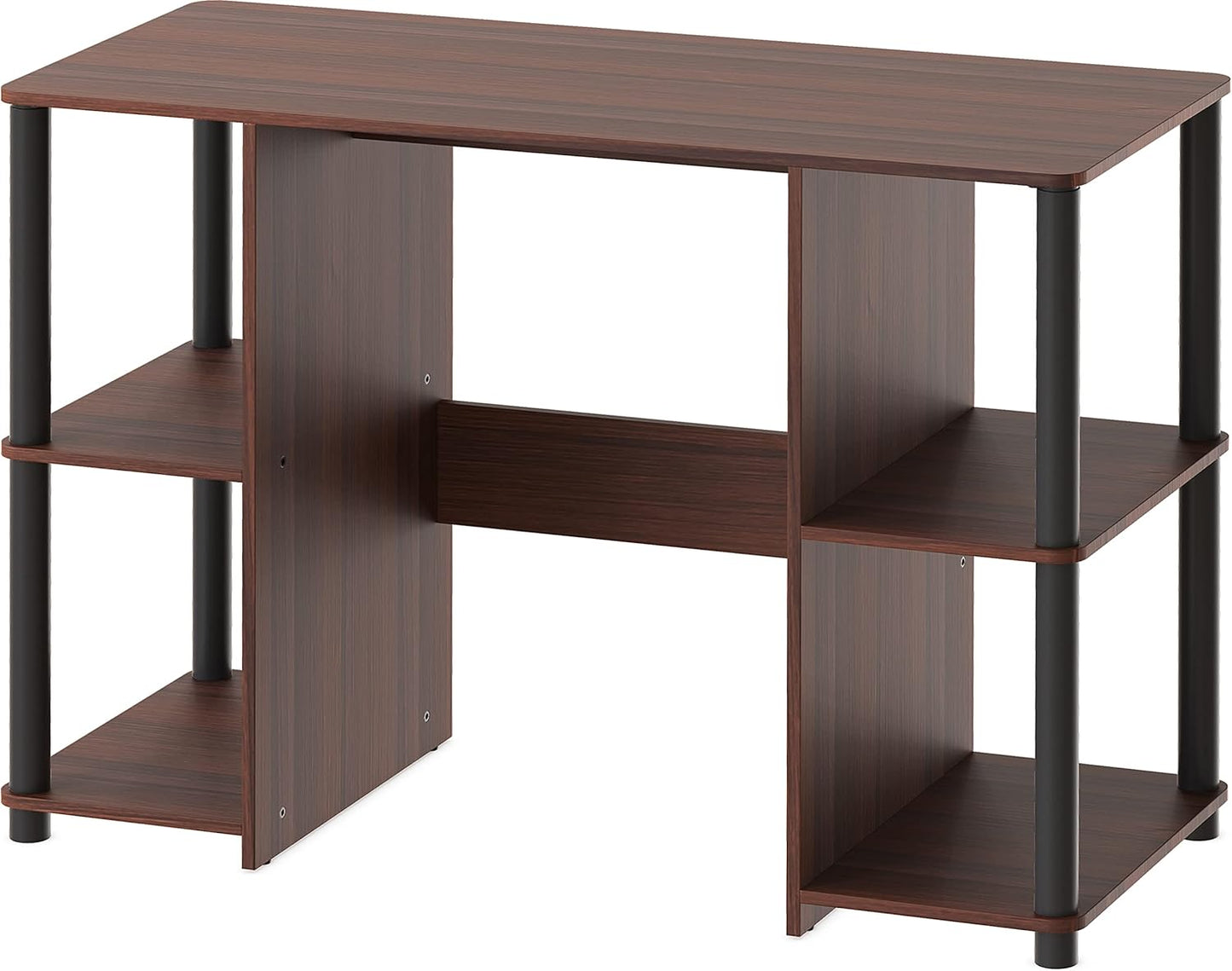 38-Inch Home Office Wood Desk with Double Sided Shelves, Cherry