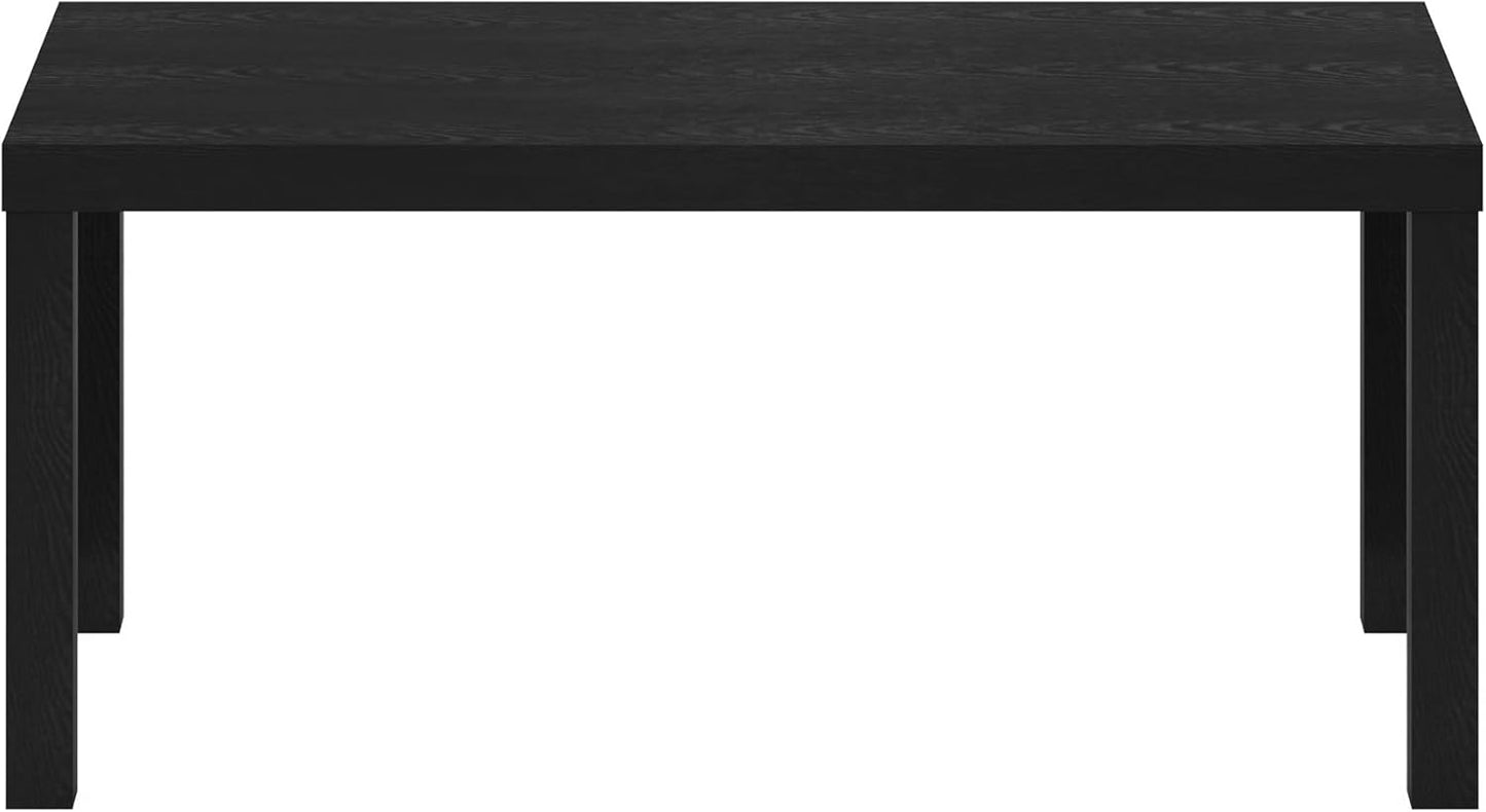 CLASSIC Coffee Table, Modern Rectangle Coffee Table with Triple Thick Tabletop, Side Table for Living Room, Home Office, Black