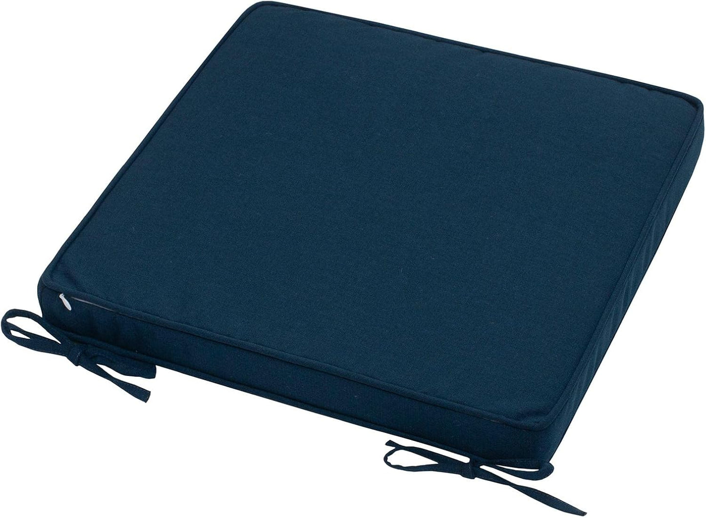 Square Corner Seat Cushion, 18" X 18" X 2.5", 2 Pack, Indoor/Outdoor Waterproof Weather Resistant Universal Chair Pads for Patio Garden Dining - Blue Navy