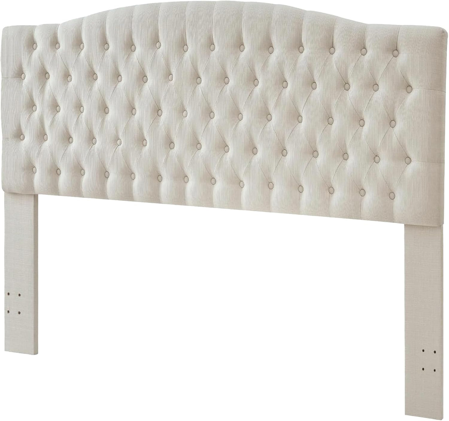 Linen Upholstered Headboard King/Cal King Size Latest Model Wall Mount, Bed Frame Mount, Featuring High-Density Sponge Padding, Luxury Texture Easy Assembly Comfort and Style-Ivory