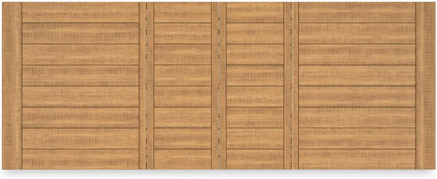 Havonplane Rustic Distressed Counter Height Dining Extension Table with Removable Center Leaf and Double Trestle Base, Light Brown