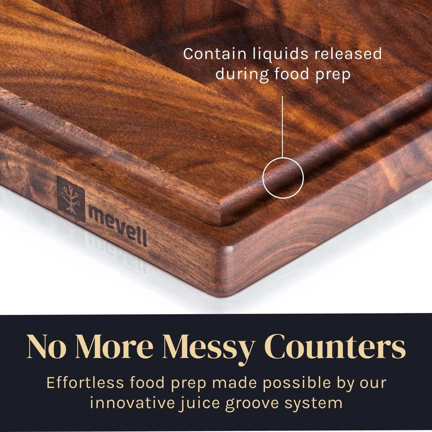 Walnut Wood Cutting Board for Kitchen, Reversible Wooden Chopping Board with Juice Grooves, Made in USA (Walnut, 17X11X0.75)