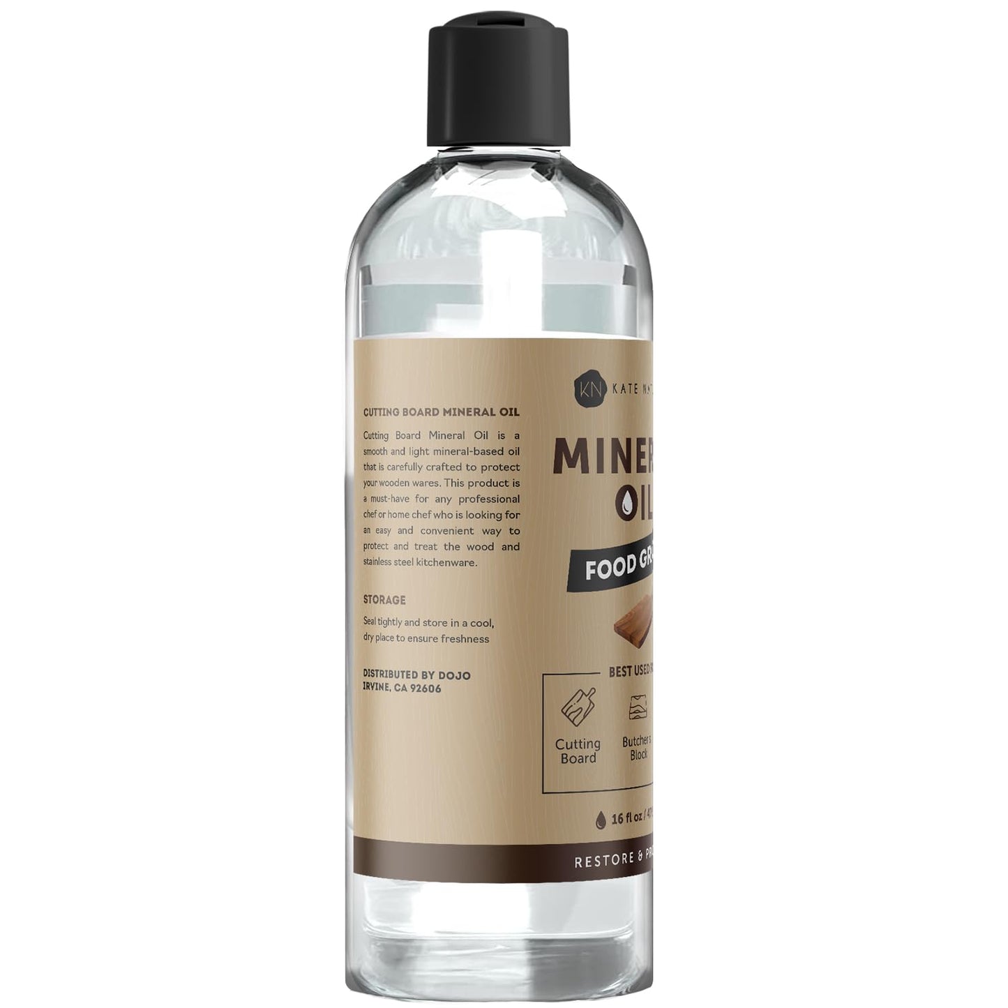 Mineral Oil for Wood Cutting Board, Butcher Block, and Knife. Food Grade Mineral Oil for Wooden Cutting Board & Utensils (16Oz, Food Safe)