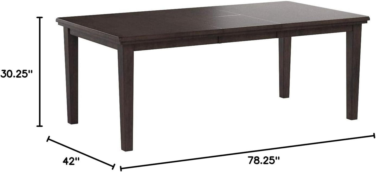 Haddigan Traditional Rectangular Dining Extension Table, Seats up to 8, Dark Brown