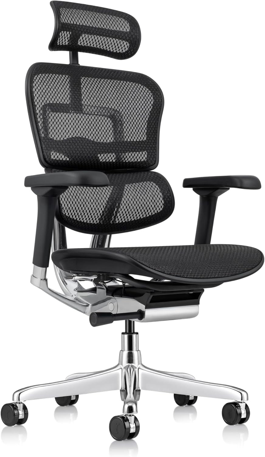 Eurotech ME7ERG GEN2 High Back Mesh Office, Computer, or Gaming Chair W/Tilt Tension Control & Lock, Back Angle/Height, Swivel Arms, Seat Height,/Depth, and Arm Height Adjustments, Black