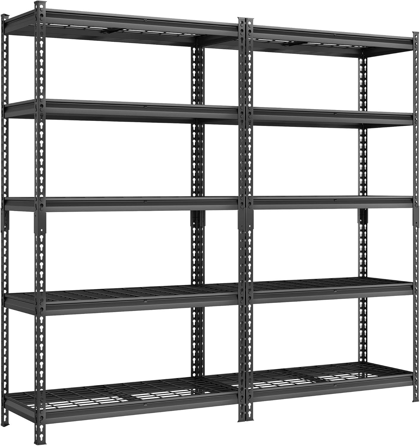 5-Tier Storage Shelves, Heavy-Duty Garage Shelving, Adjustable Shelving Unit, Steel Shelf, Boltless Assembly, for Garage, Shed, 2,200 Lb Load, 24 X 48 X 72 Inches, Ink Black UGLR454B01