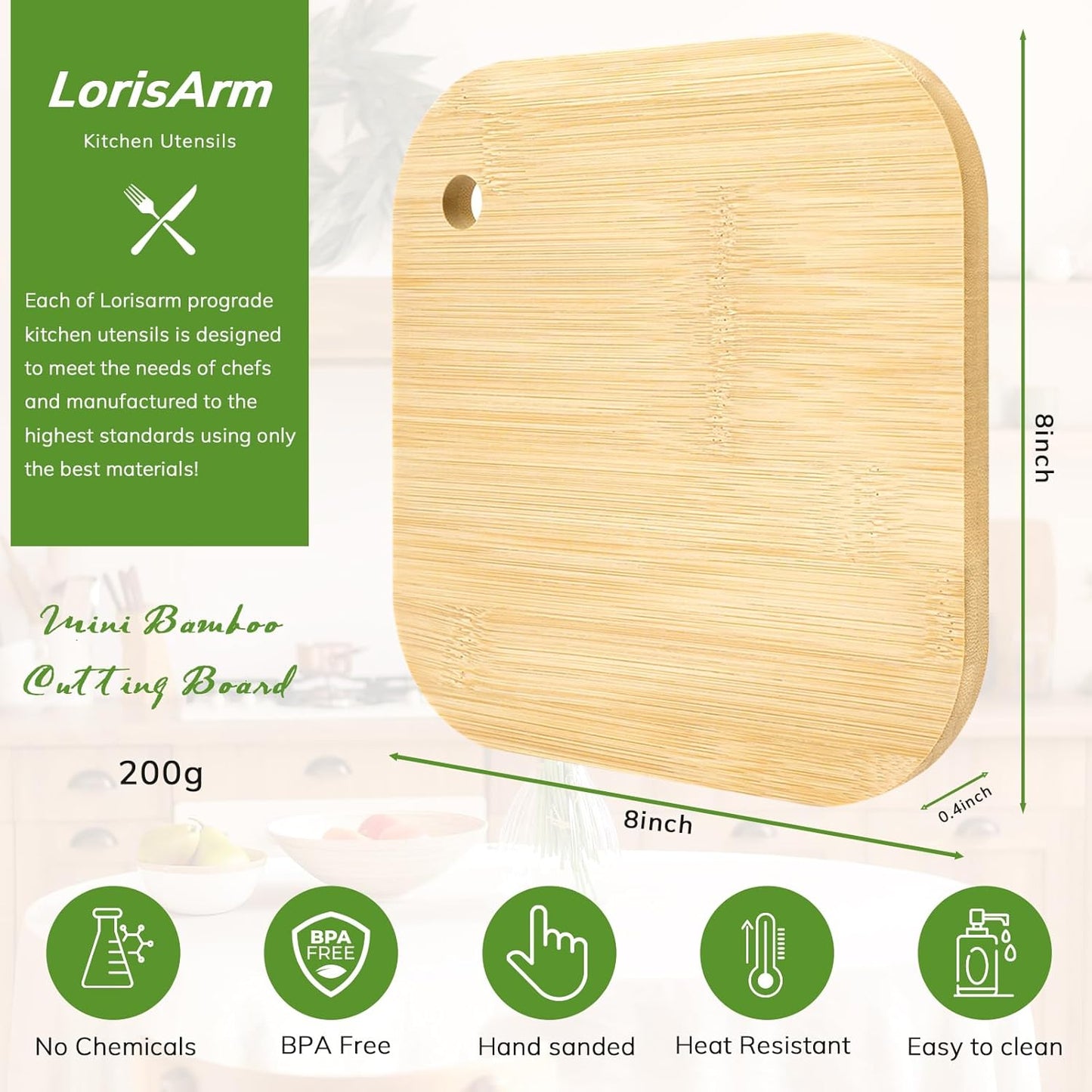Small Bamboo Wood Cutting Board 8"Mini Lightweight Wooden Chopping Boards for Fruit, Vegetable, Camping Trip.
