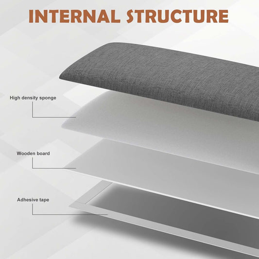 Upholstered Wall Mounted Headboard, 3D Soundproof Wall Panels Peel and Stick Headboard for Queen Size, Home Decor, Reusable and Removable Tufted Bed Headboards in Dark Grey(9 Panels, 10" X 24")