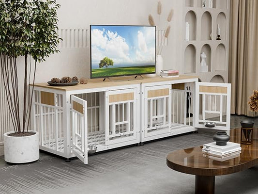Heavy Duty Dog Crate Furniture for Large Dog, 48 Inch Decorative Pet House End Table, Extra Large Wooden Cage Kennel Furniture Indoor