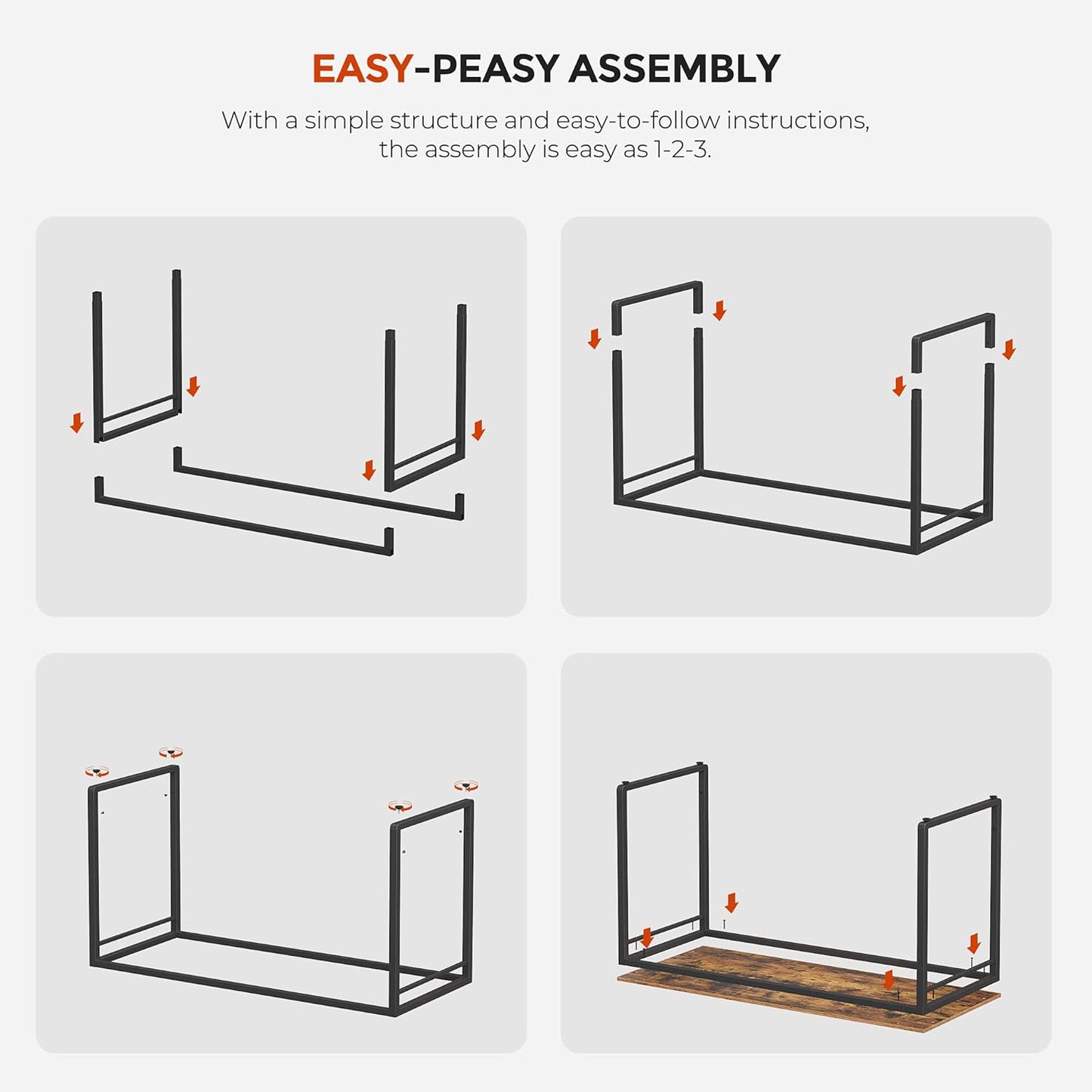 Computer Desk, Office Desk with 8 Hooks, for Study, Home Office, Easy Assembly, Industrial Design, 47.2 X 23.6 X 29.5 Inches, Walnut Brown and Black ULWD058B08