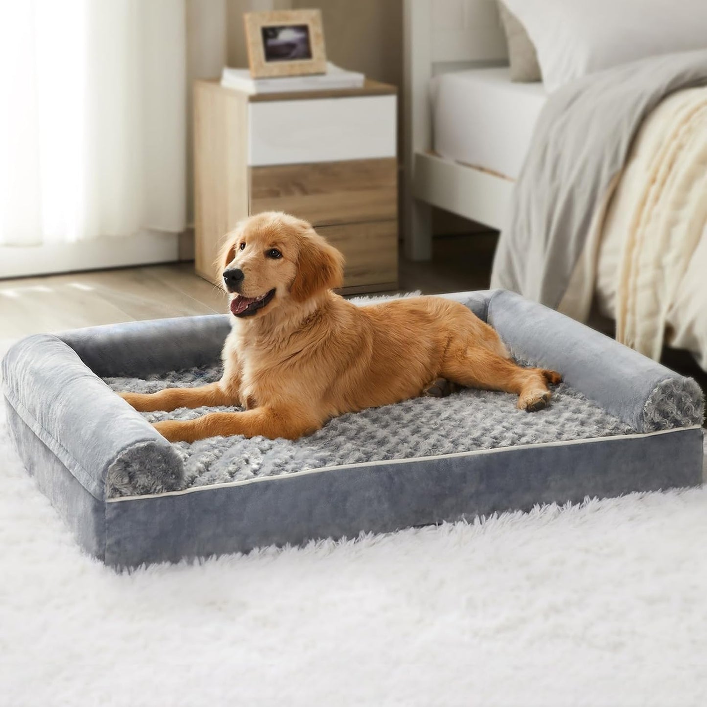 Dog Beds for Large Dogs, Orthopedic Dog Bed for Medium Large Dogs,Big Waterproof Couch Pet Bed with Removable Washable Cover
