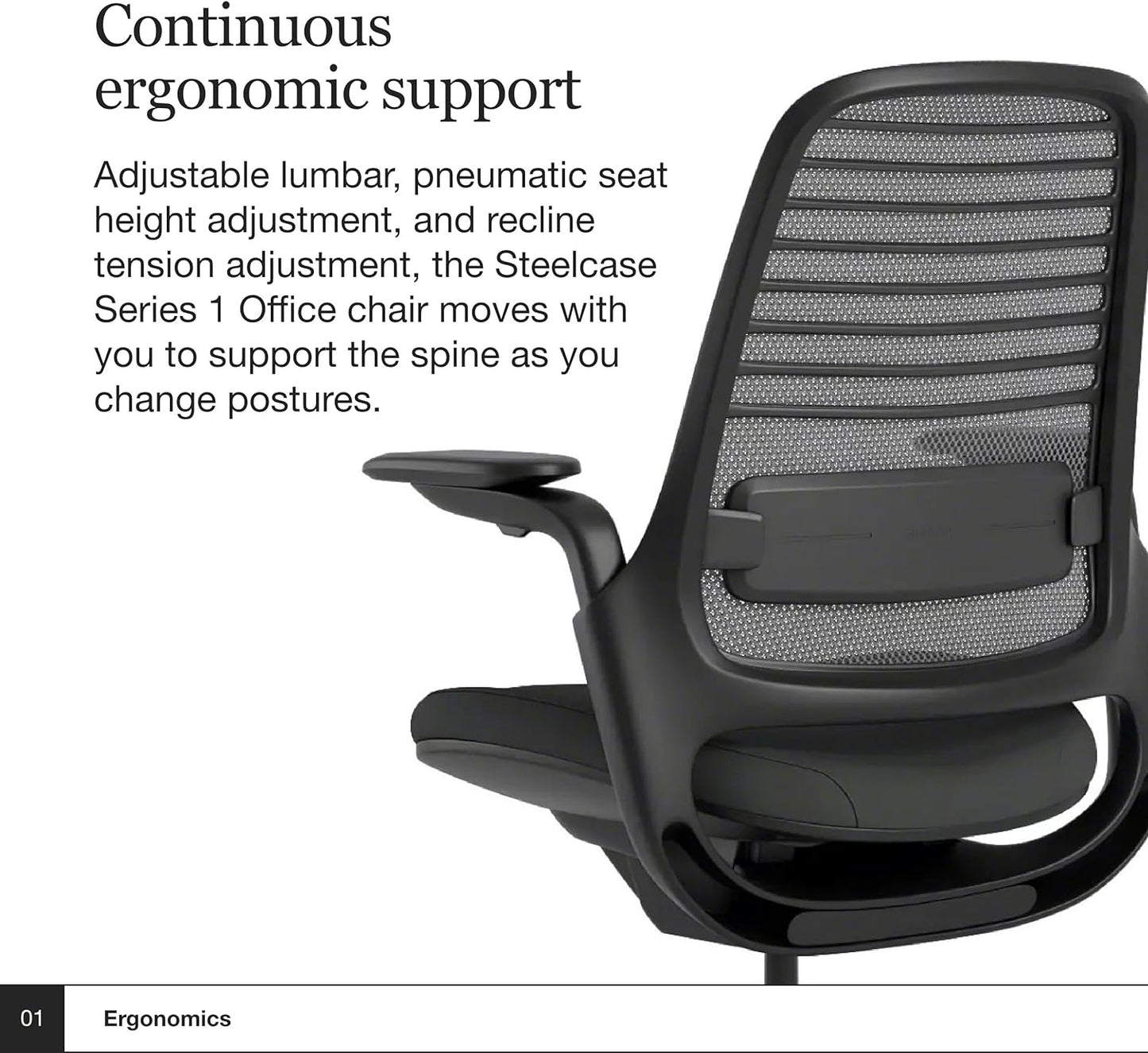 Series 1 Office Chair - Ergonomic Work Chair with Wheels for Carpet - Helps Support Productivity - Weight-Activated Controls, Back Supports & Arm Support - Easy Assembly - Graphite