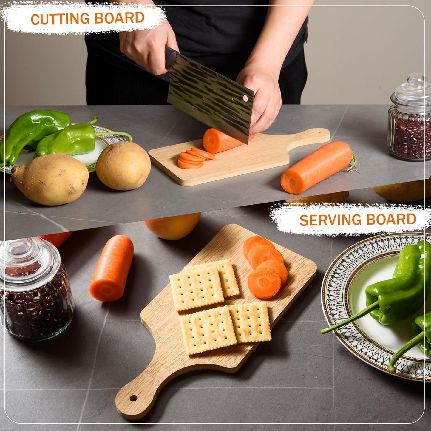 6 Pcs Thicken Bamboo Cutting Board Bulk 11X5 Inch Personalized Wood Chopping Board Customized Laser Engraving Charcuterie Boards for Wedding Mother'S Day Housewarming Present,0.39" Thick