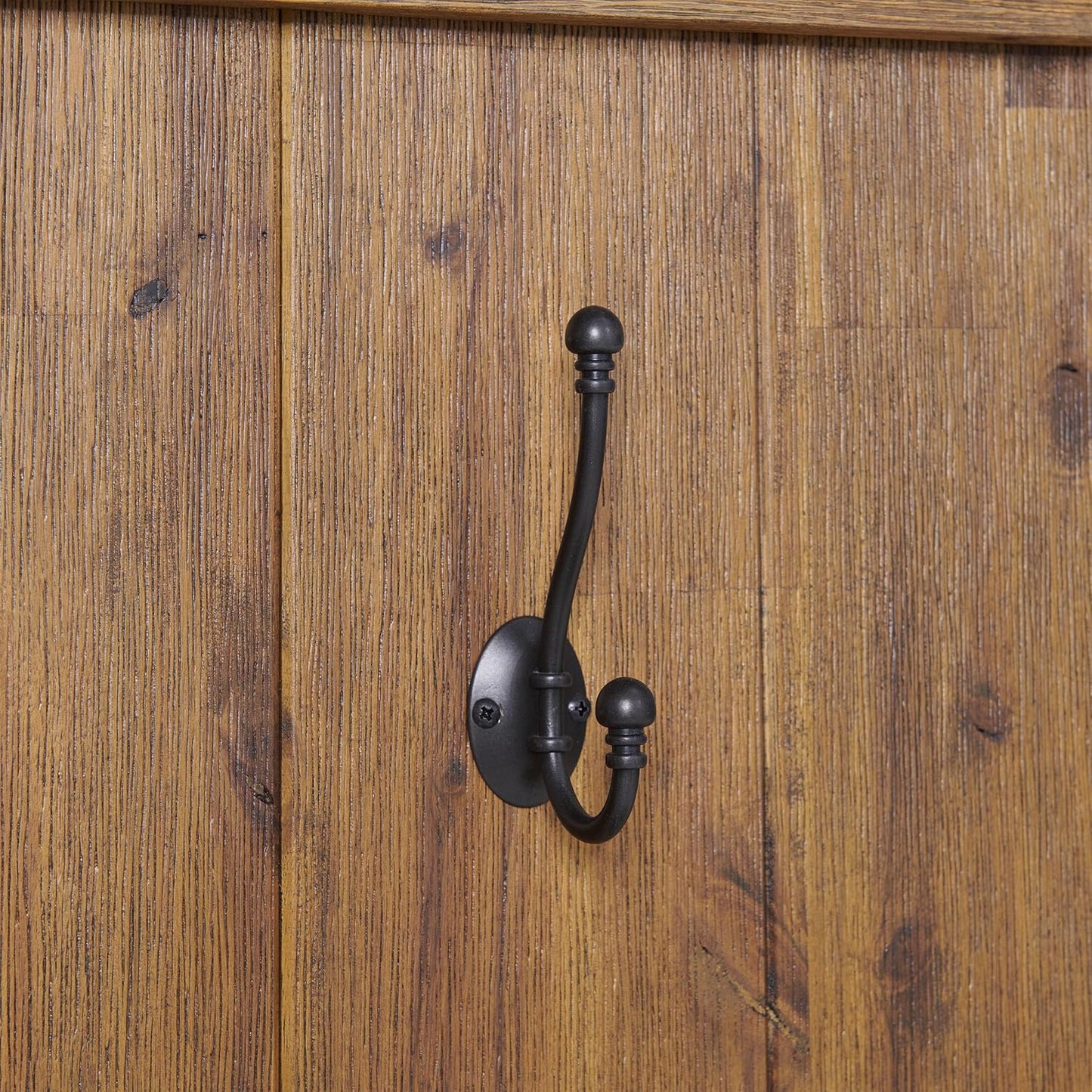 Bethel 70-Inch Acacia Wood Hall Tree with Bench, Storage Shelves & Metal Coat Hooks – Entryway Organizer for Mudroom, Hallway, or Kitchen (Natural Aged Brown Finish)