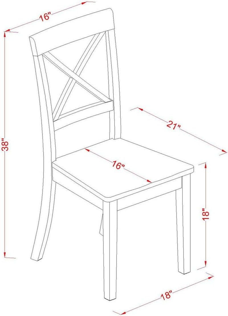DLBO3-LWH-LC 3 Piece Modern Dining Table Set Contains a round Wooden Table with Dropleaf and 2 Faux Leather Kitchen Dining Chairs, 42X42 Inch, Linen White