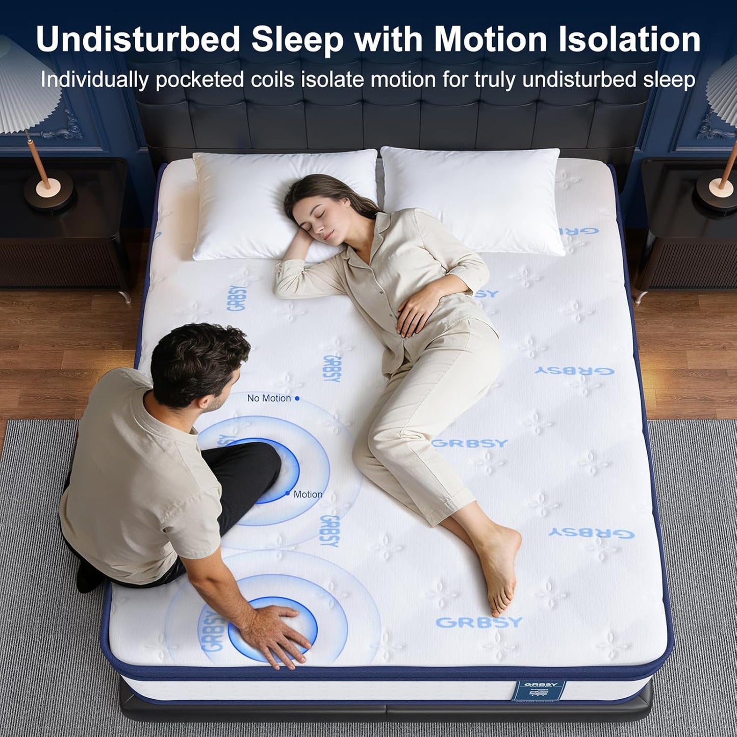 14 Inch King Mattress, Upgraded 7-Zoned Support Hybrid King Size Mattress in a Box with Cooling Gel Memory Foam & Pocket Coils for Back Pain Relief, Assembled in USA, Motion Isolation, Medium Firm