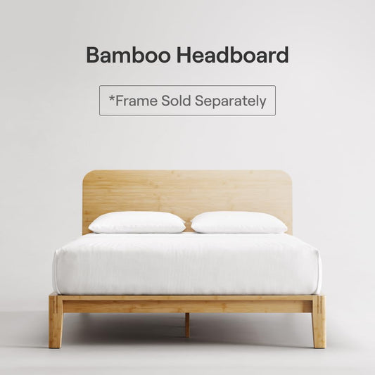 Bamboo Headboard - Cal King - Natural - Attachable to Bamboo Bed Frame (Sold Seperately) - Easy Tool Free Set up - Contemporary and Durable