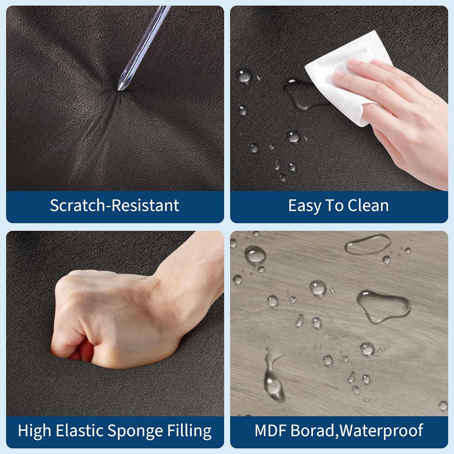 Dining Table Set for 4 W/Footrest & Corner Protector, 5-Piece Kitchen Table Set with Counter Height Table & 4 Upholstered Bar Stools, for Kitchen Room, Apartment, Pub, Retro Gray