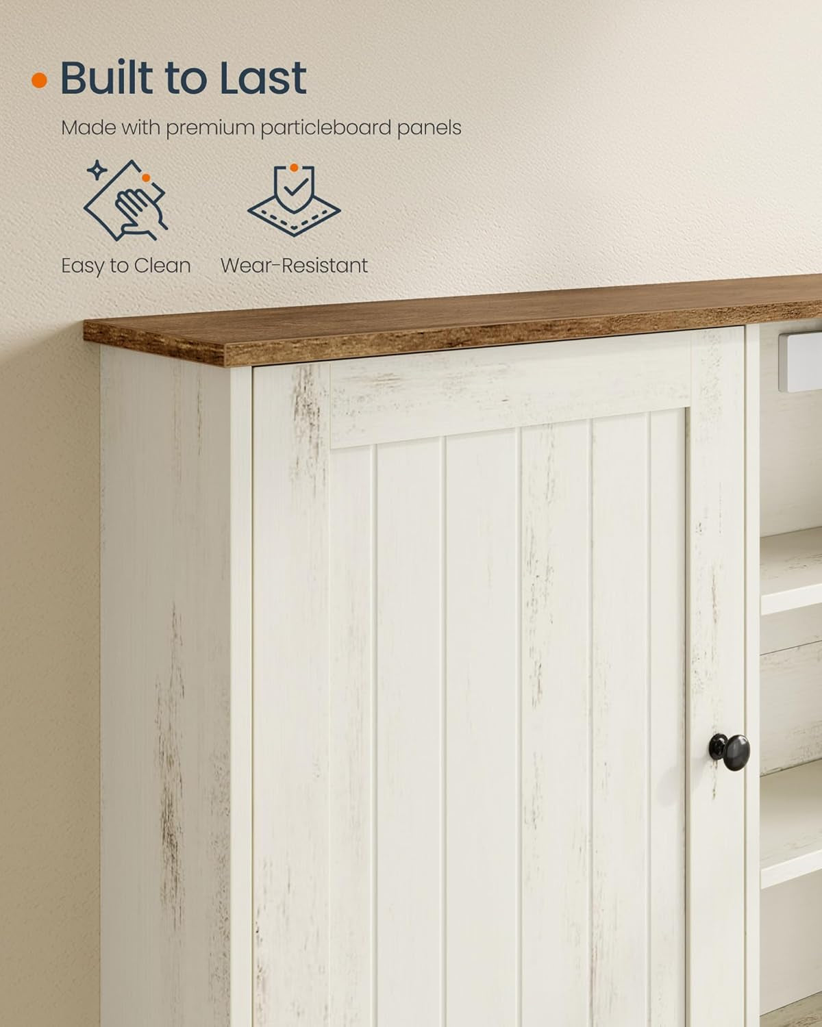 Bathroom Wall Mounted Storage Cabinet, Superfast Toolless Assembly, over the Toilet Hanging Medicine Cabinet with Adjustable Shelves & Door, for Kitchen/Pantry, Rustic White UBBC113WJ04S
