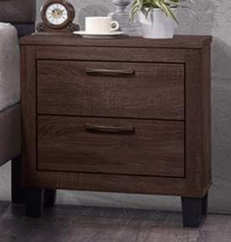 Contemporary Styling Warm Brown 6Pc Wooden Queen Bedroom Set(Q/D/M/2N/C)