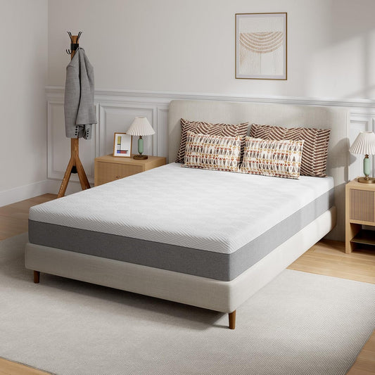 10 Inch Twin XL Gel Memory Foam Mattress in a Box, Back Pain Relief & Body Support, Grey, Certipur-Us Certified