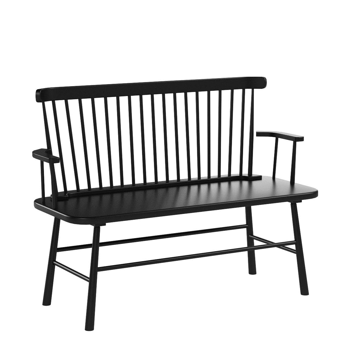 Jerimiah Black Wood Spindleback Bench by Crown Mark