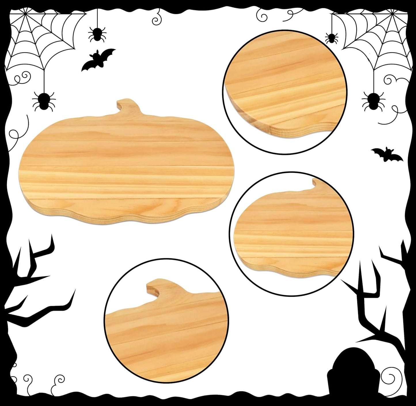Halloween Pumpkin Shaped Wood Decorations Board Gothic Charcuterie Wooden Boards Serving Platter Tray for Thanksgiving Holiday Home Kitchen Party Decor