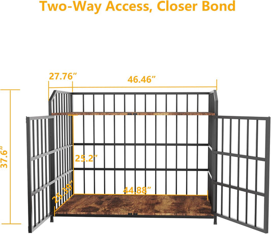 Dog Crate Furniture,Dog Crates for Large Dogs,Can Be Used as a TV Cabinet,Side Table,Coffee Table Wooden Dog Cage Brown