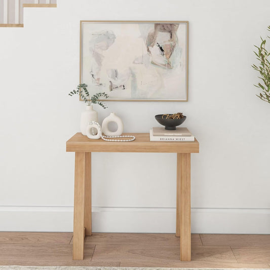 Solid Wood Console Table, 36 Inch, Sofa Table, Narrow Entryway Table for Hallway, behind the Couch, Living Room, Foyer, Easy Assembly, Blonde